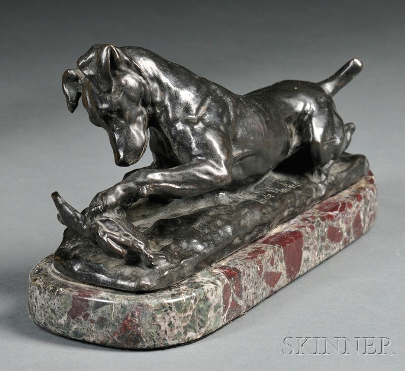 Appraisal: Louis de Monard French - Bronze Figure of a Terrier