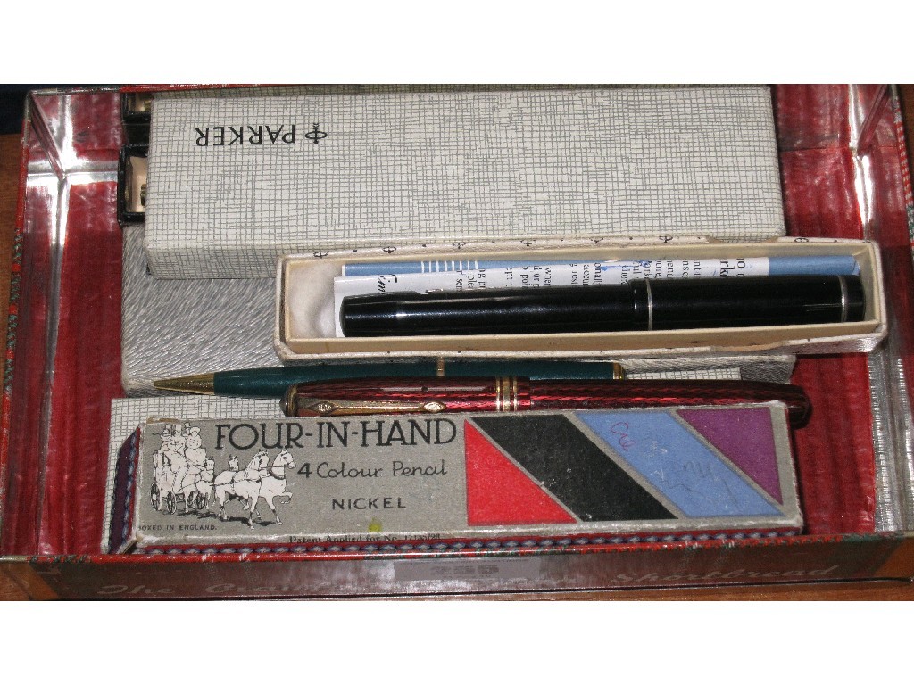 Appraisal: Box of Parker ballpoint and fountain pens a Conway Stewart