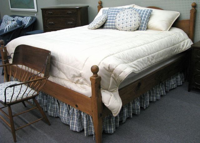 Appraisal: Early American style mini-ball pine king size bed with headboard