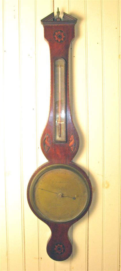 Appraisal: Scottish mahogany inlaid barometer galletti glasgow th century With a