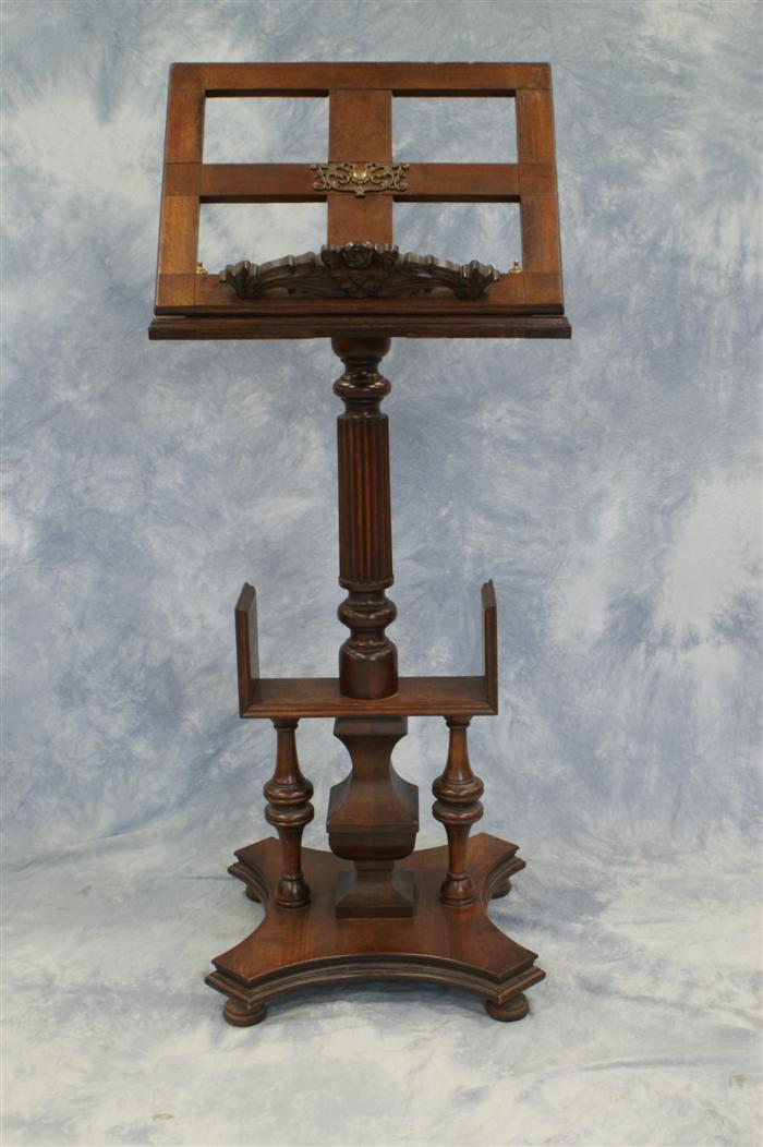 Appraisal: Carved mahogany Victorian bookstand with adjustable top with a leather