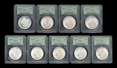 Appraisal: Carson City Morgan silver dollars -CC MS- -CC MS- -CC