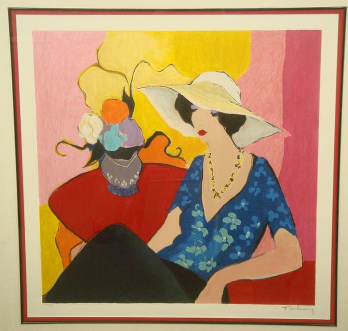 Appraisal: Itzchak Tarkay Yugoslavian Israeli born Woman in Hat LE serigraph