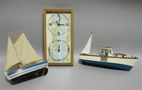 Appraisal: TWO DECORATIVE MODELS OF SHIPS The gaily painted ships fully