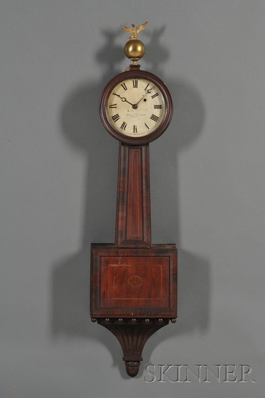 Appraisal: Federal Mahogany Inlaid Patent Timepiece New England early th century