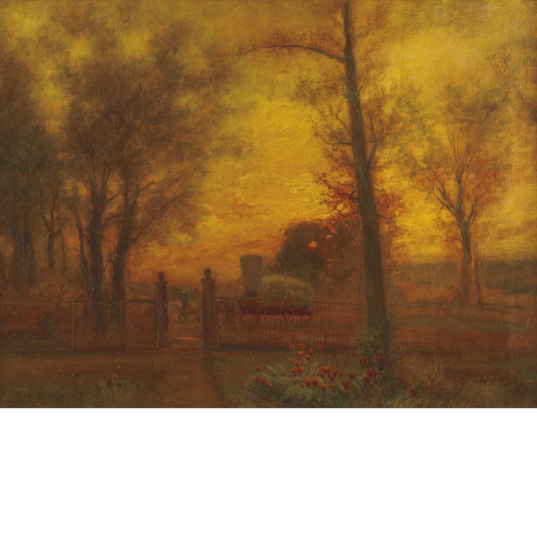 Appraisal: Charles Henry Miller American - Passing a Gate at Sunset