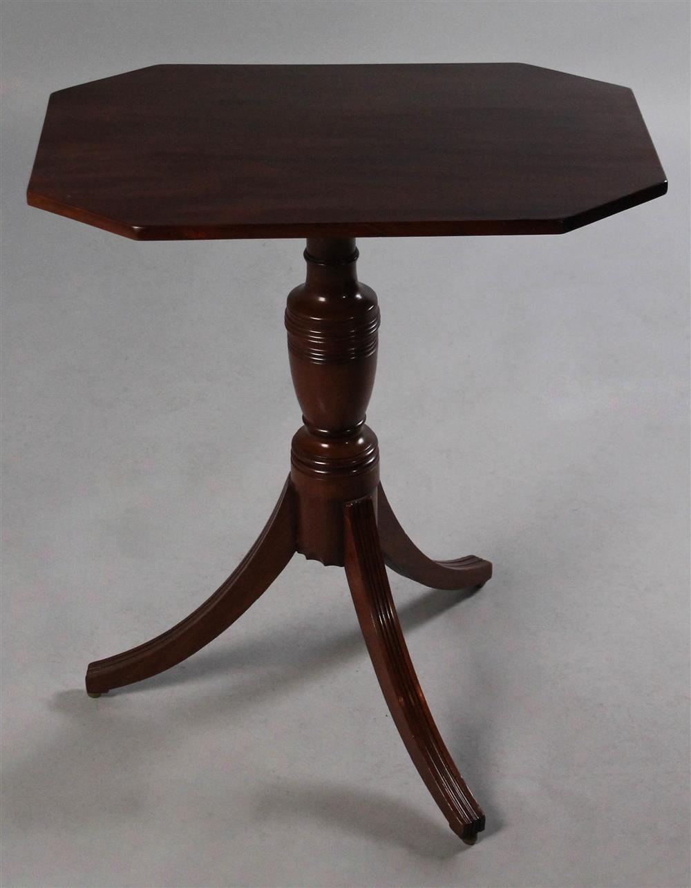 Appraisal: AMERICAN FEDERAL STYLE MAHOGANY CANDLESTAND having a hinged rectangular top