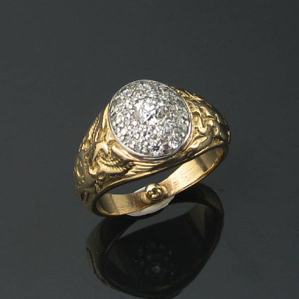 Appraisal: A diamond and gold ring signed BB amp B for