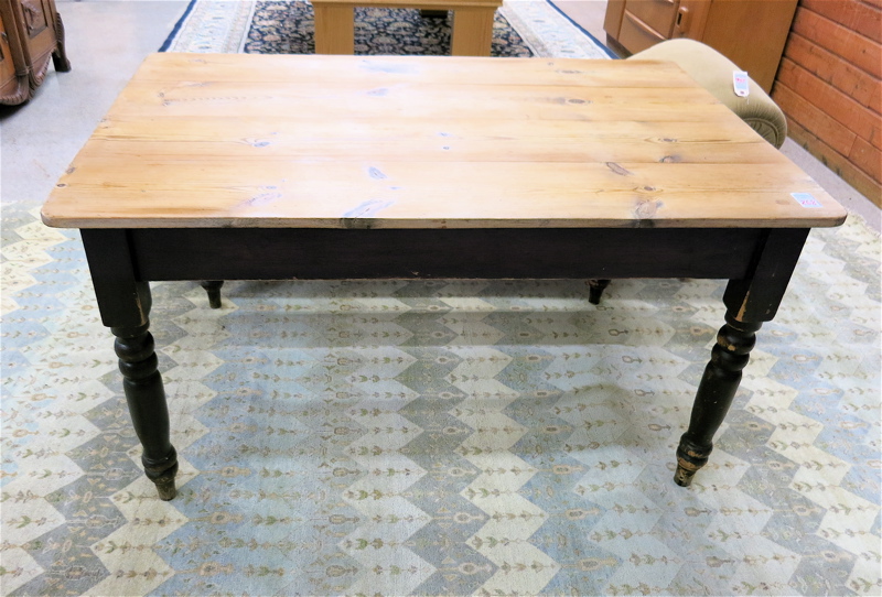 Appraisal: RECTANGULAR PINE KITCHEN TABLE American late th early th century