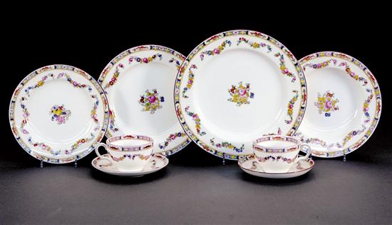 Appraisal: Minton porcelain dinner service Minton Rose pattern consisting of dinner