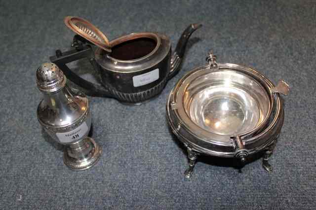 Appraisal: A CONTINENTAL WHITE METAL SUGAR CASTER together with a silver