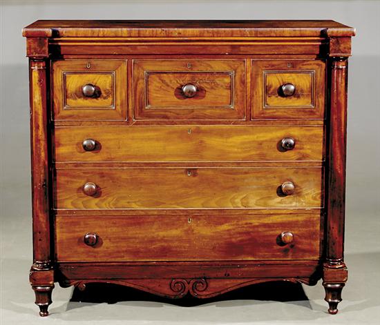 Appraisal: Scottish mahogany chest of drawers mid th century stepped top