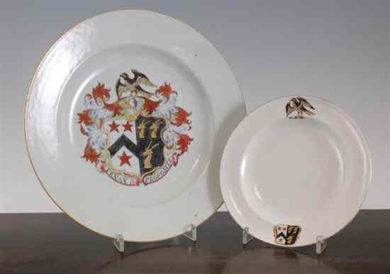 Appraisal: A Chinese armorial part service c three dishes painted in