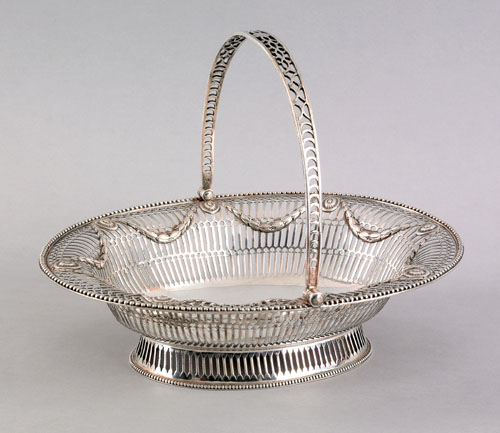 Appraisal: George III silver cake basket - bearing the touch of