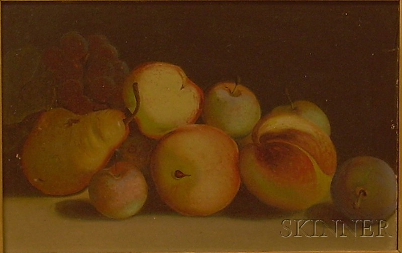 Appraisal: Framed Oil on Board Still Life with Fruit unsigned Image