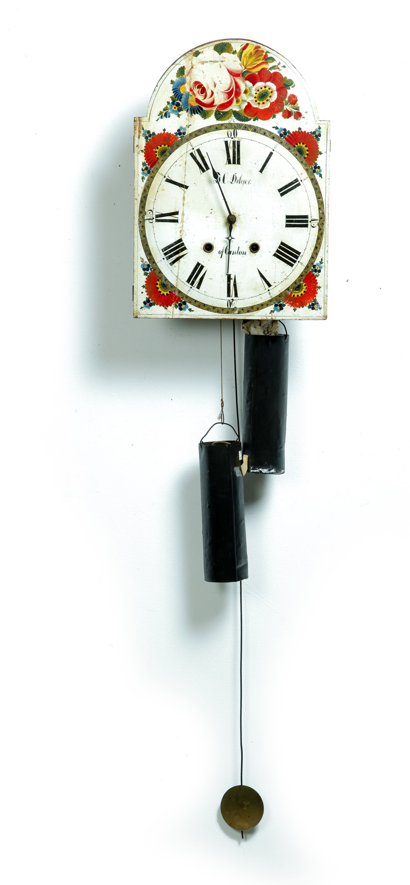 Appraisal: GERMAN WAG-ON-THE-WALL CLOCK OF OHIO INTEREST Mid th century Typical