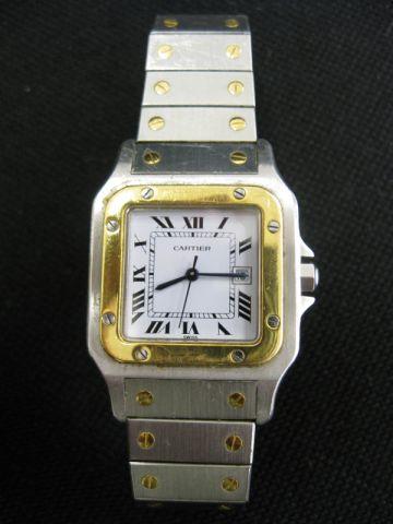 Appraisal: Cartier Santos Mans Wristwatch k yellow gold stainless steel with