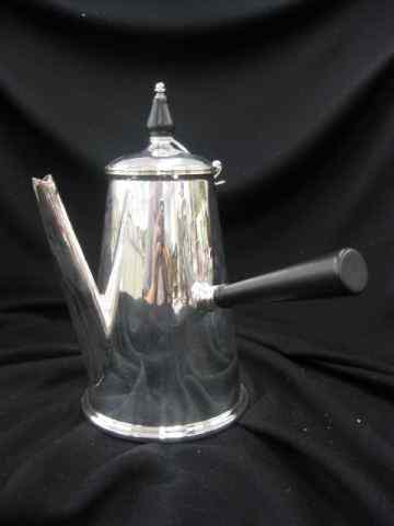 Appraisal: Silverplate Coffeepot ebony handle finial excellent