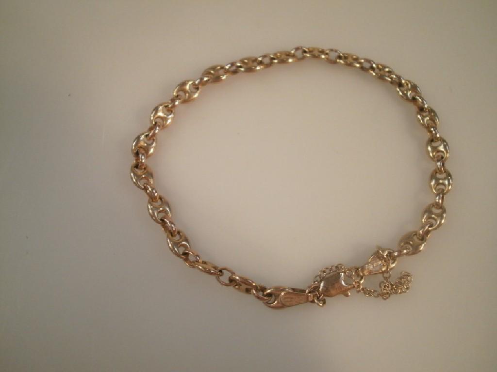 Appraisal: A ct gold anchor chain link bracelet g