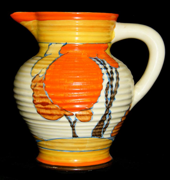 Appraisal: Orange 'Autumn' Bizarre George jug shape high