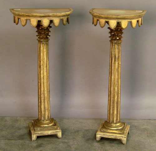 Appraisal: Pair of carved Italian pedestals h x w