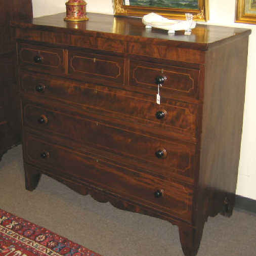 Appraisal: ENGLISH REGENCY MAHOGANY CHEST OF DRAWERS Rectangular top over a