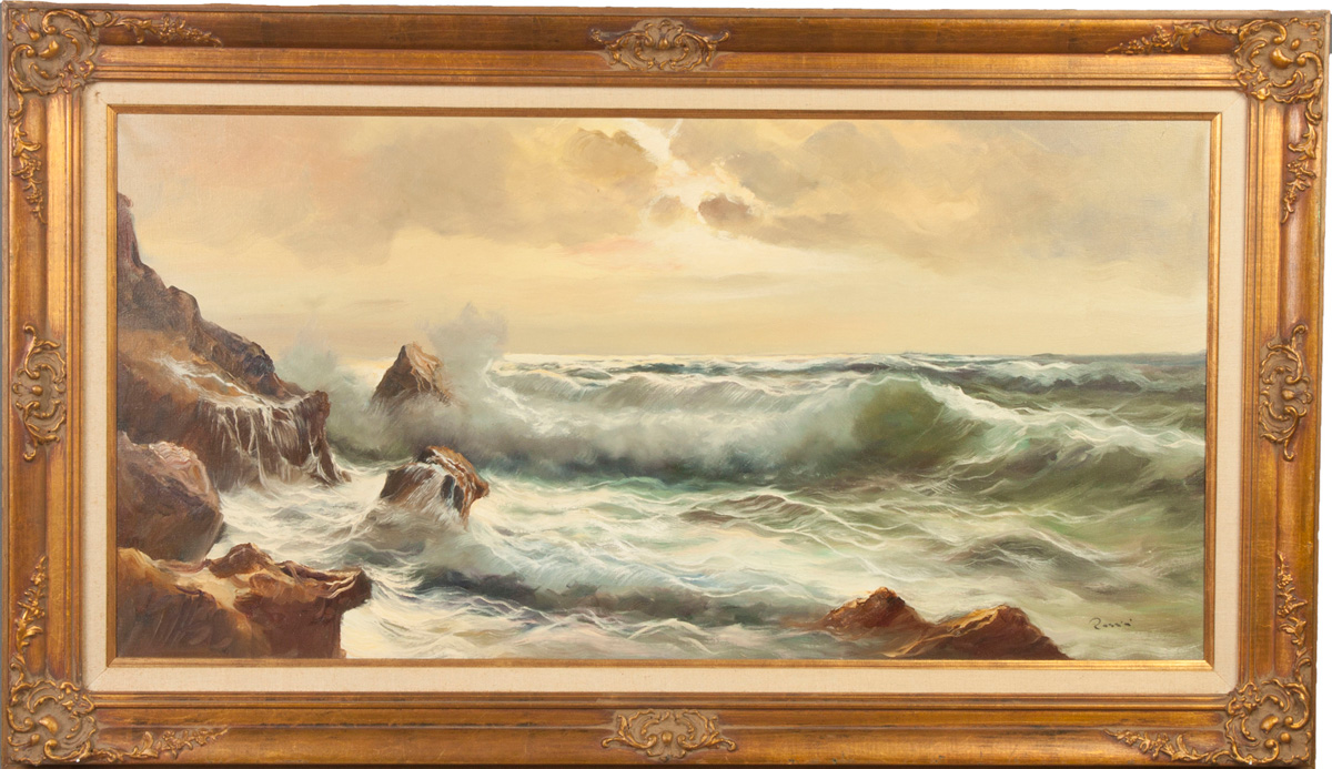 Appraisal: Rossini Seascape Sgn Lower right Rossini Sgn On reverse Rossini