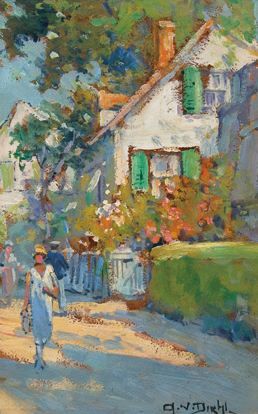 Appraisal: DIEHL ARTHUR American - A Stroll Through Town oil on