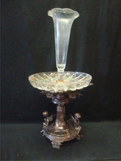 Appraisal: Silverplate Glass Epergne Dimensions wide x high