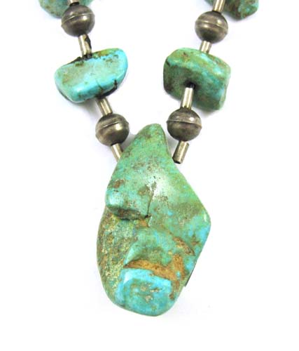 Appraisal: SOUTHWEST INDIAN TURQUOISE NECKLACE comprised of numerous natural stones with