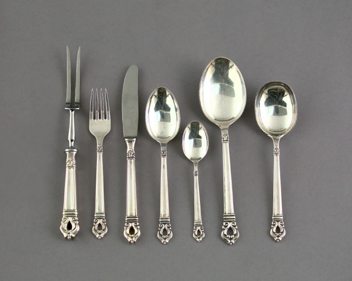 Appraisal: Fifty-One-Piece Bodan Mexican Sterling Silver Partial Flatware Service for twelve