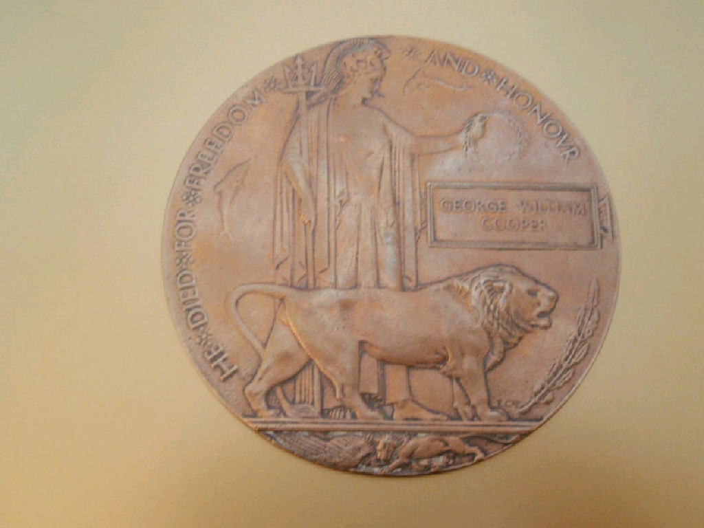 Appraisal: A WWI death plaque for George William Cooper