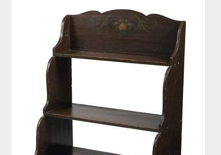 Appraisal: THREE-TIER STANDING SHELF WITH SHAPED SIDES Height inches width inches