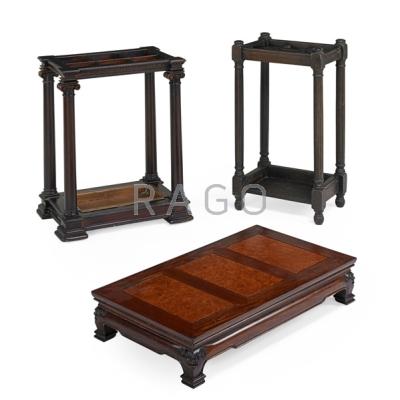 Appraisal: DECORATIVE FURNISHINGS Two umbrella stands together with an Asian footed