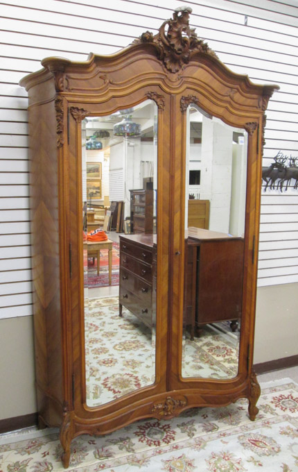 Appraisal: LOUIS XV STYLE DOUBLE-DOOR ARMOIRE French late th early th