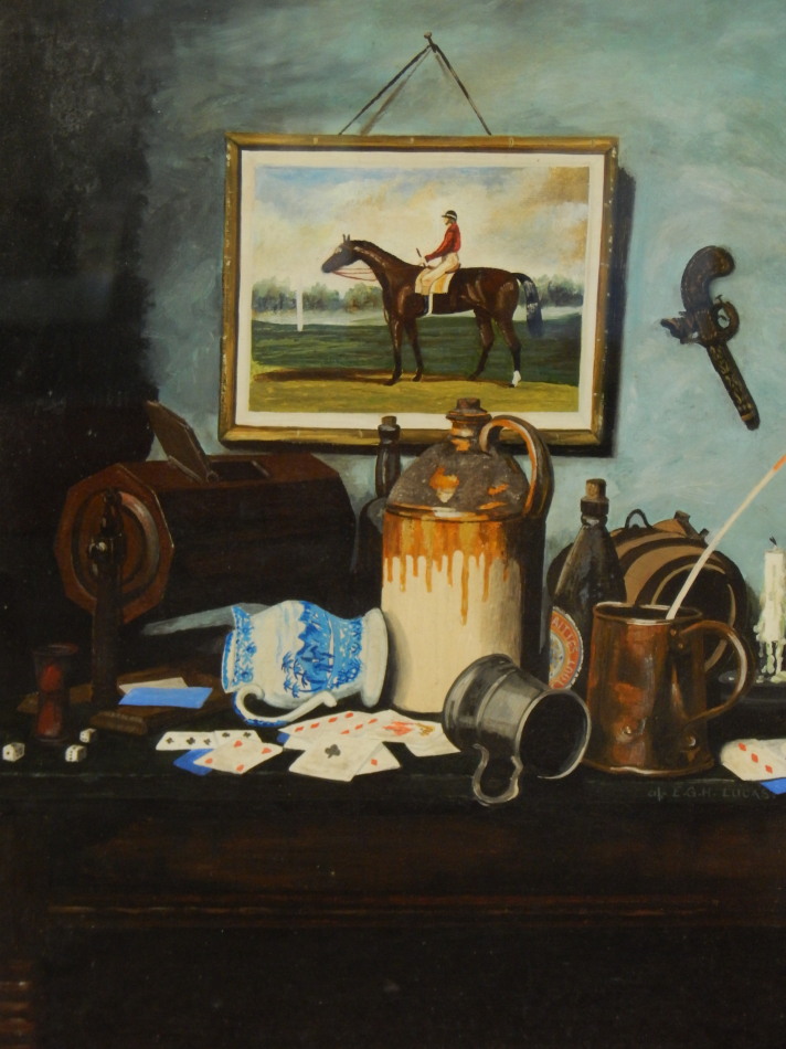 Appraisal: Edward George Handel Lucas - Still life oil on board