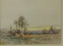 Appraisal: McW Watercolor of Western Landscape Signed lower left Size x