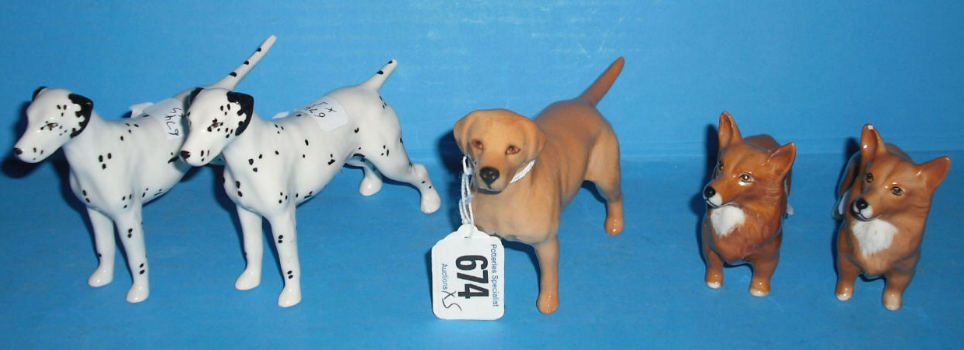 Appraisal: Beswick Labrador x Dalmation one tail broke and Corgis one