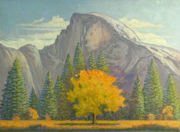 Appraisal: Ferdinand Burgdorff American - A view of Half Dome Yosemite