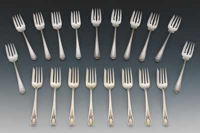 Appraisal: Nineteen Sterling Silver Cake Forks By Whiting Including eight cake