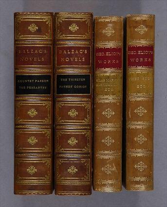 Appraisal: ELLIOT'S WORKS VOLS AND BALZAC'S WORKS VOLS Binding tan calf