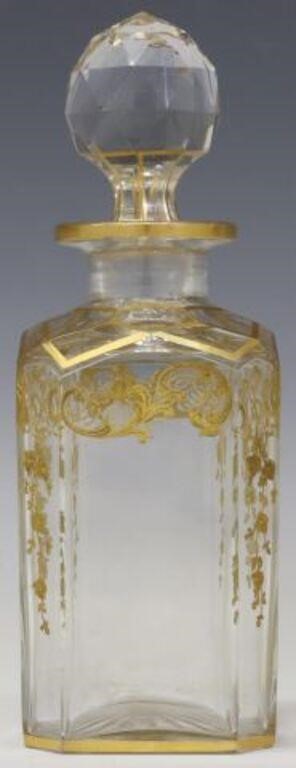 Appraisal: French crystal decanter and stopper Baccarat square bottle with canted