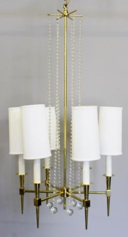 Appraisal: Midcentury Tommi Parzinger Brass Chandelier light chandelier with original shades