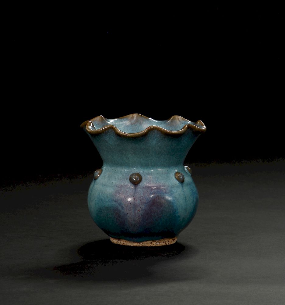 Appraisal: Chinese Purple and Blue Splashed 'Jun' Type Jar The rounded