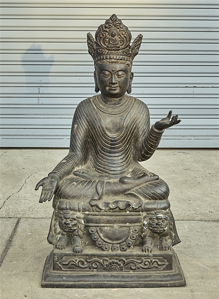 Appraisal: Southeast Asian bronze Guanyin x x approx