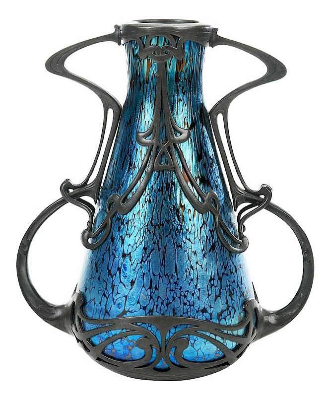 Appraisal: Loetz Style Art Nouveau Vase Austrian early th century iridescent