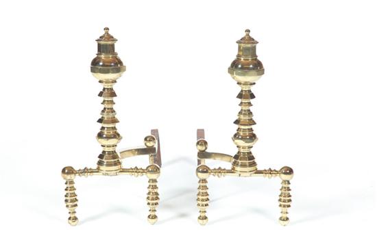 Appraisal: PAIR OF FEDERAL ANDIRONS Marked for Edward Smylie New York