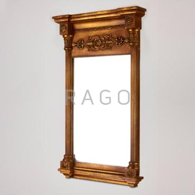 Appraisal: NEOCLASSICAL REVIVAL MIRROR Rectangular mirror framed by Corinthian columns and