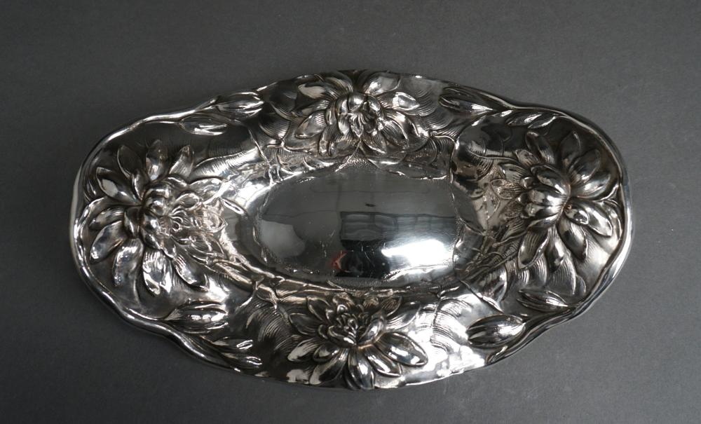 Appraisal: Mauser Repousse Sterling Silver Oval Rolled Tray ozt