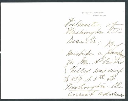 Appraisal: piece Autograph Letter Signed Harrison Mrs Benjamin Washington n d